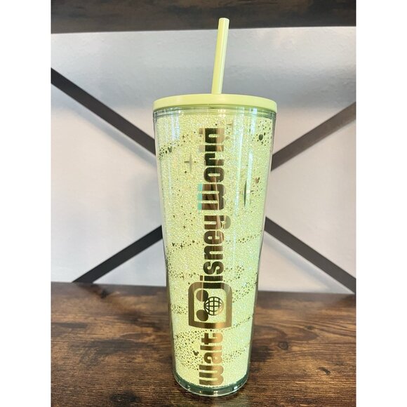 Disney Parks DisneyWorld Logo Starbucks TinkerBell Green 24 oz Tumbler Lid New